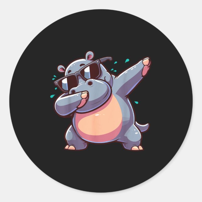 Dabbing Hip  Runt Klistermärke (Framsida)