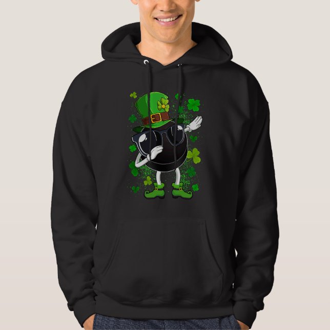 Dabbing Hockey Puck Leprechaun St Patrick's Day Me Hoodie (Framsida)