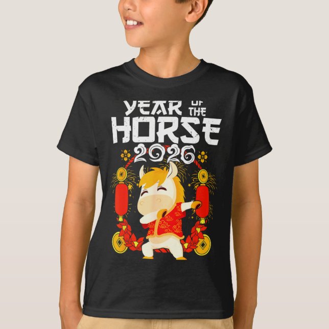 Dabbing Horse Chinese New Year Of The Horse2026  T Shirt (Framsida)