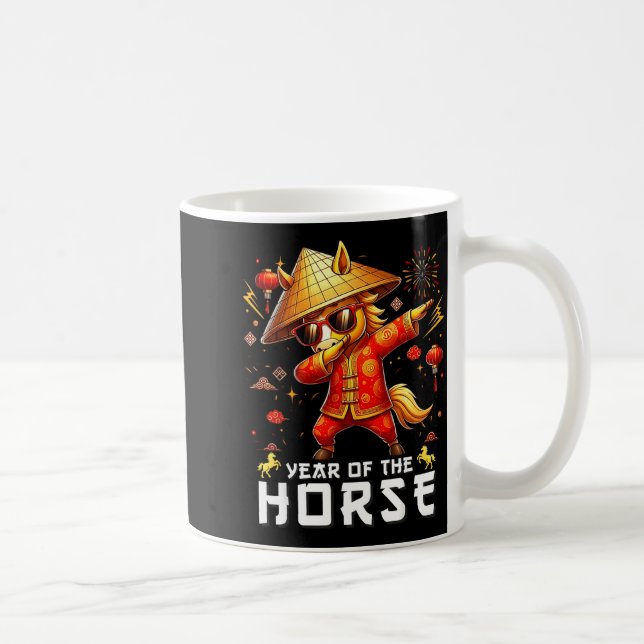 Dabbing Horse Lunar Chinese New Year Of The Horse  Kaffemugg (Höger)