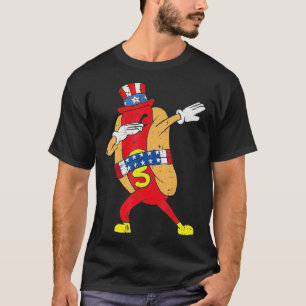 Dabbing Hotdog 4:e juli: Luso Patriotic T Shirt