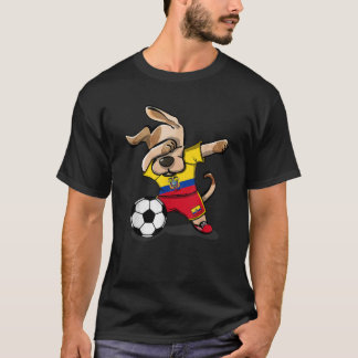Dabbing Hund Ecuador Fotboll Ecuadorian Flagg Fotb T Shirt