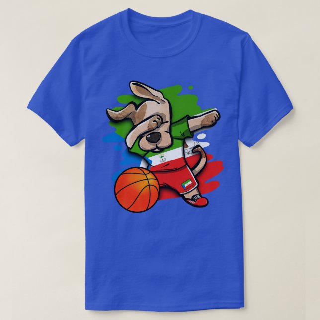 Dabbing Hund Ekvatorialguinea Basketball Fläkt Jer T Shirt (Design framsida)