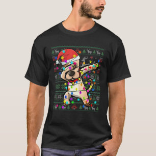 Dabbing Hund Fairy Ljus Ugly jul Sweater Pa T Shirt