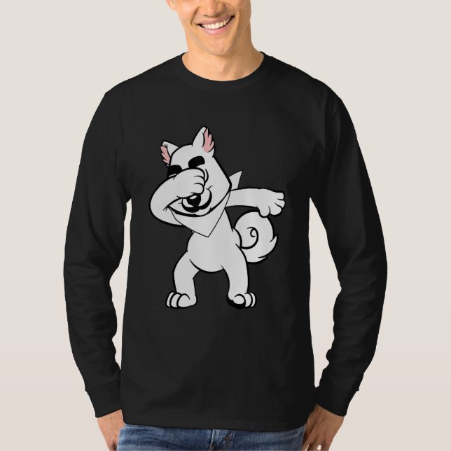 Dabbing Hund For Hund German Shepherd Hund Tee (Framsida)