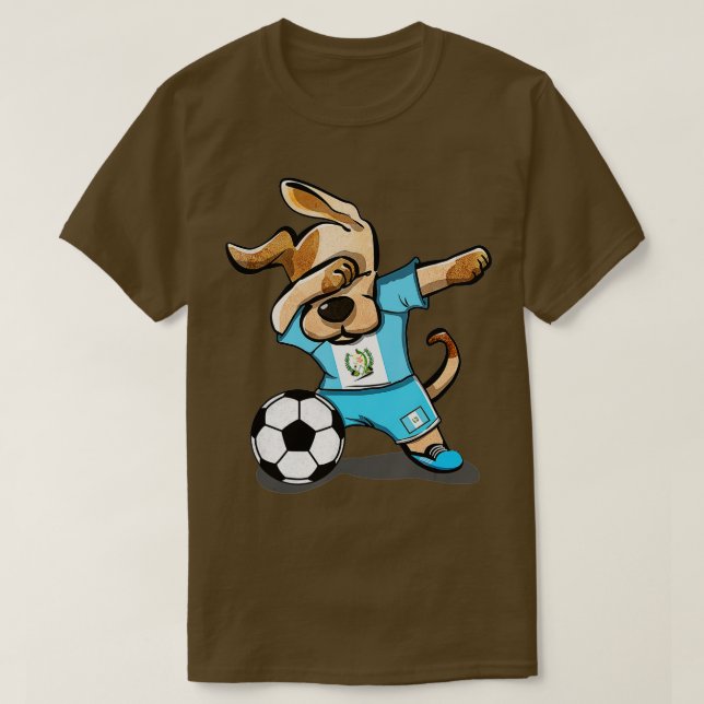 Dabbing Hund Guatemala Soccer Guatemalan Flagga Fo T Shirt (Design framsida)