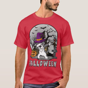 Dabbing Hund Halloween Gräns Collie Dab Hat Witch T Shirt