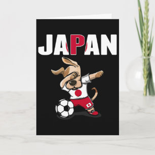 Dabbing Hund Japan Fotbollsfans Jersey Japansk Fla Kort