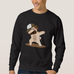Dabbing Hund Kärlek Funny Coola Kids Gift Idea Lång Ärmad Tröja
