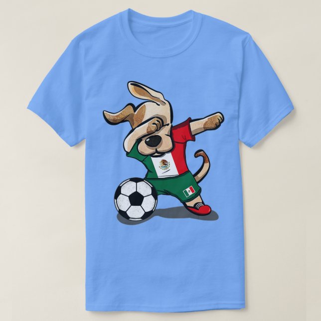 Dabbing Hund Mexico Ocer Fläkt Jersey Mexican Foot T Shirt (Design framsida)