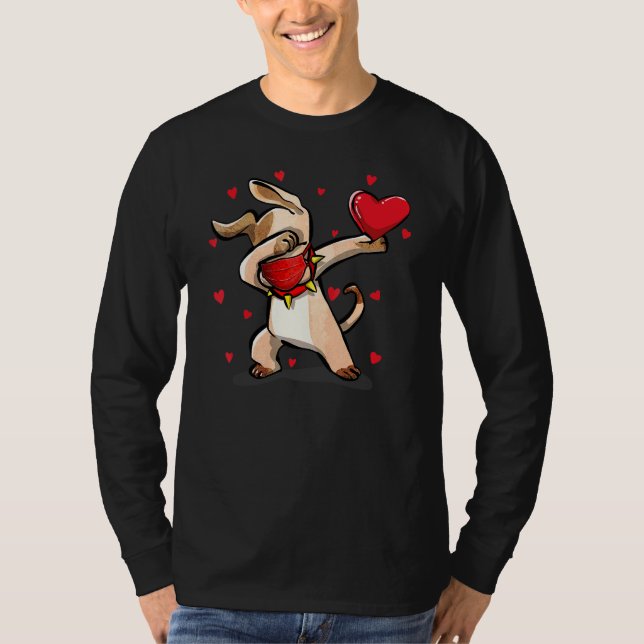 Dabbing Hund Wears Ansikte Mask Dab Dance Funny Va T Shirt (Framsida)