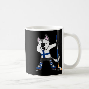 Dabbing Husky Finland Ishockeyälskare Tröja Vinn Kaffemugg