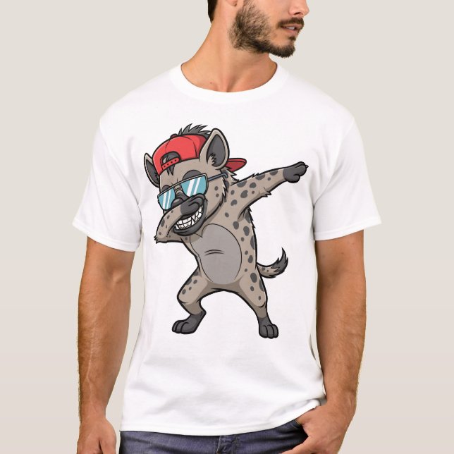 Dabbing Hyena Funny Cute Dab Dance T Shirt (Framsida)