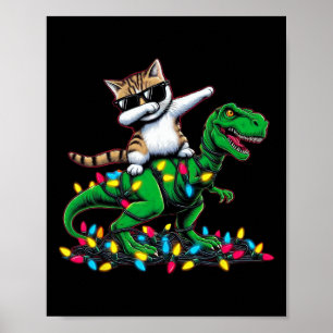 Dabbing i Egeiska havet på Julafton Ljus Dinosaur Poster