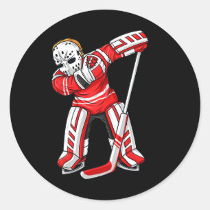 Dabbing Ice Hockey Player Roligt Boys Girls Kids D Runt Klistermärke