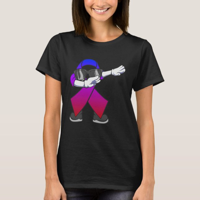 Dabbing Inclusion Ribbon Dabbin Dance T Shirt (Framsida)