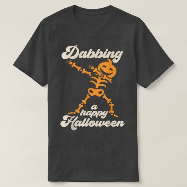 Dabbing Jack o lantern Skeleton T Shirt (Design framsida)
