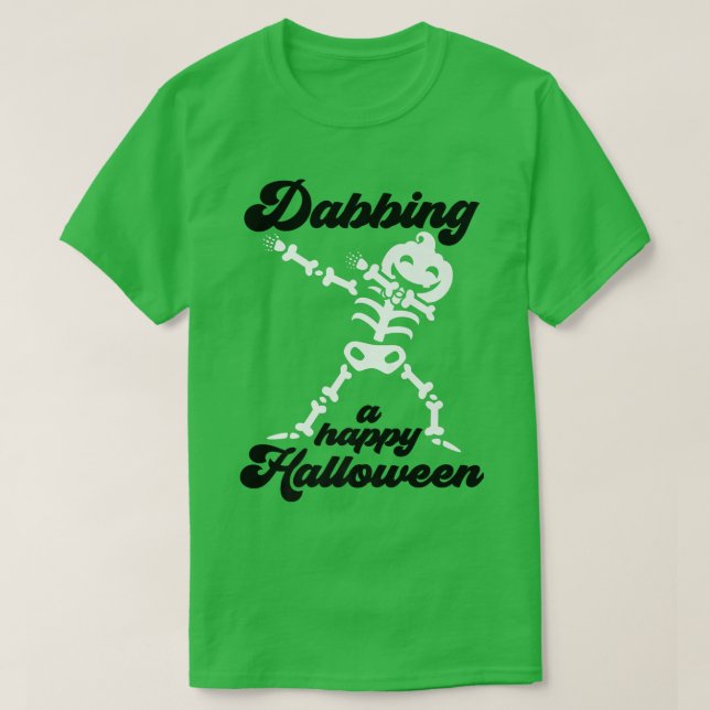 Dabbing Jack o lantern Skeleton T Shirt (Design framsida)