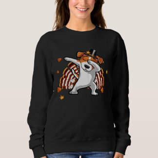 Dabbing Jack Russell Thanksgiving Day Dog Pilgrim  T Shirt