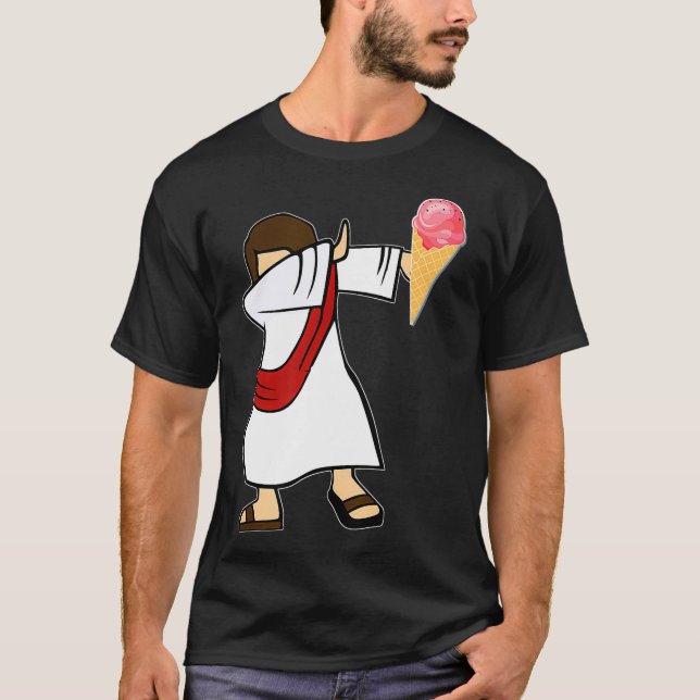 Dabbing Jesus Ice Cream Älskare Sommar Beach Treat T Shirt (Framsida)