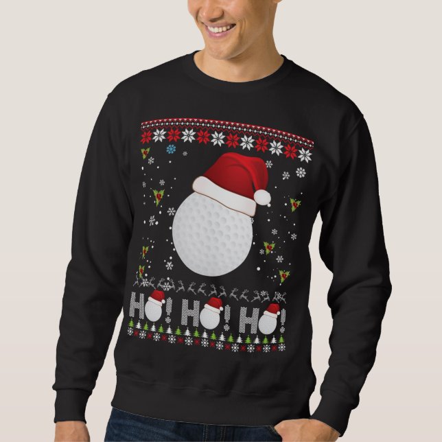 Dabbing jul Golf Ho Santa Elf Ugly Sweater M Lång Ärmad Tröja (Framsida)