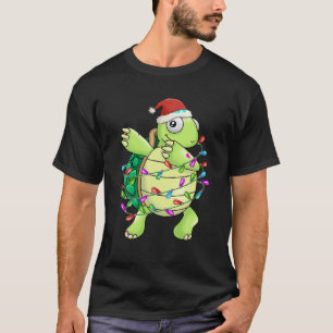 Dabbing jul Turtle Dabbing w Santa Hat Julafton T Shirt