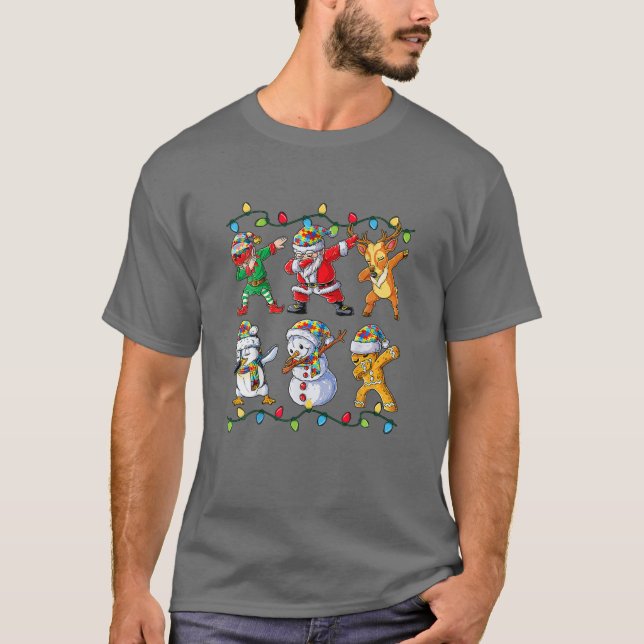 Dabbing jul Ugly Julafton Santa Friends Dab Squa T Shirt (Framsida)
