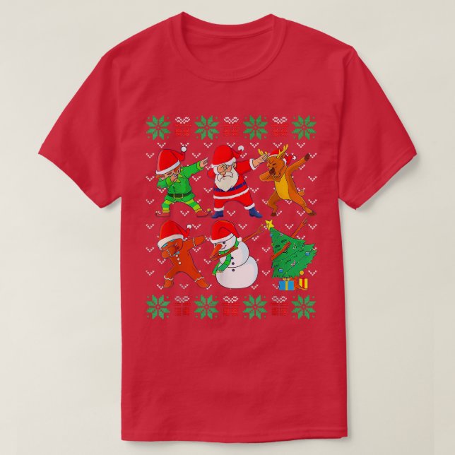Dabbing jul Ugly Julafton Sweater Santa Dab Squa T Shirt (Design framsida)
