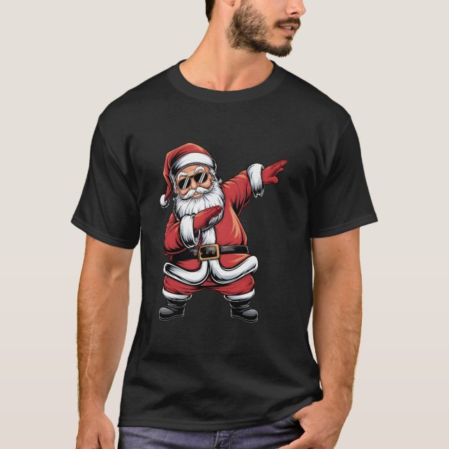 Dabbing Jultomten Dance Design för barn och Adul T Shirt (Framsida)