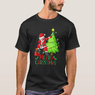 Dabbing Jultomten God jul med Träd Gräs T Shirt