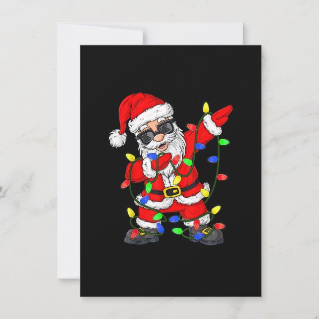 Dabbing Jultomten Julgran Ljus Boys Kid Inbjudningar (Framsida)