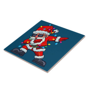 Dabbing Jultomten Julgran Ljus Boys Kid Kakelplatta