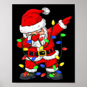 Dabbing Jultomten Julgran Ljus Boys Kid Poster