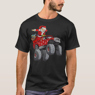 Dabbing Jultomten Riding Monster Lastbil Boys Kids T Shirt