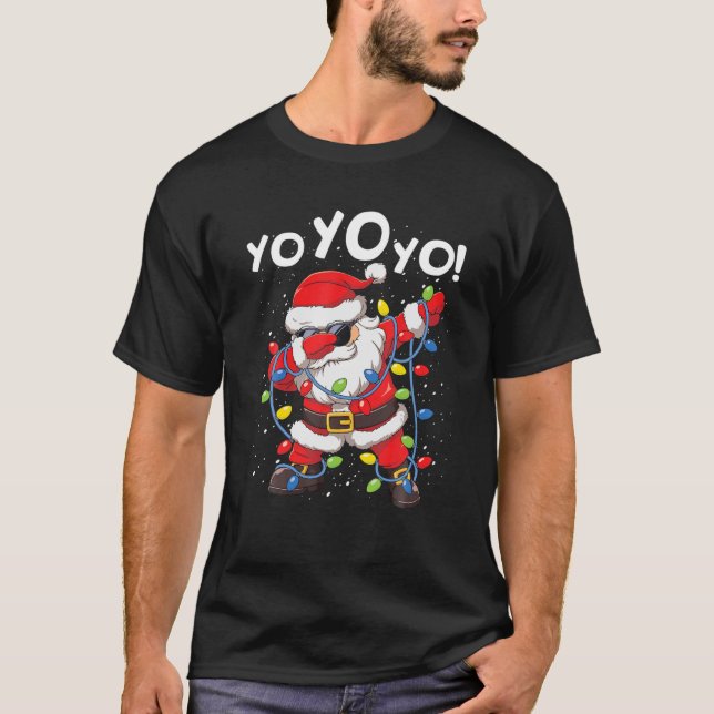 Dabbing Jultomten Yo Yo Funny Julgran T Shirt (Framsida)