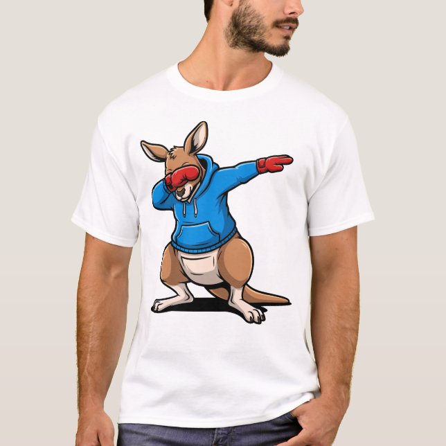 Dabbing Kangaroo Funny Cute Dab Dance T Shirt (Framsida)