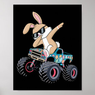 Dabbing Kanin Glad Påsk Monster Truck Älskare Ki Poster