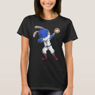 Dabbing Kanin Påskdag Baseboll Catcher Glad Påsk T Shirt