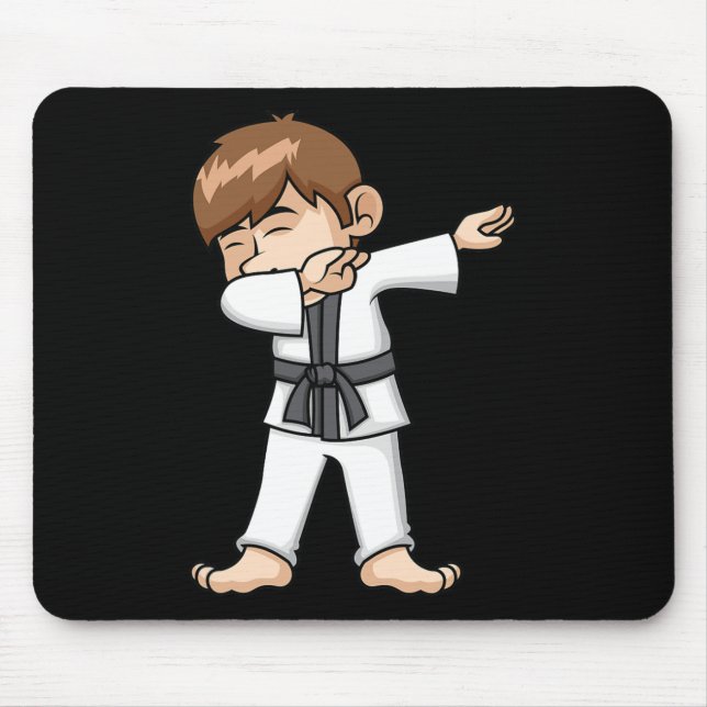 Dabbing Karate Boy Funny Martial Arts Tecknad Desi Musmatta (Framsidan)