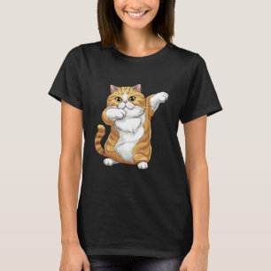 Dabbing Katt Dans Humor Design för Kattälskare T Shirt
