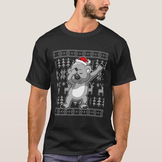 Dabbing Koala - Koala Jul Ugly Sweater Ide T Shirt (Framsida)