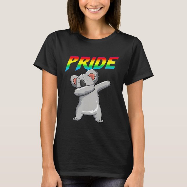 Dabbing Koala Lesbisk Bisexual Gay Lgbt Pride T Shirt (Framsida)