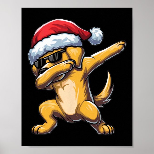 Dabbing Labrador Retriever Santa Hat jul Dab Poster (Framsidan)