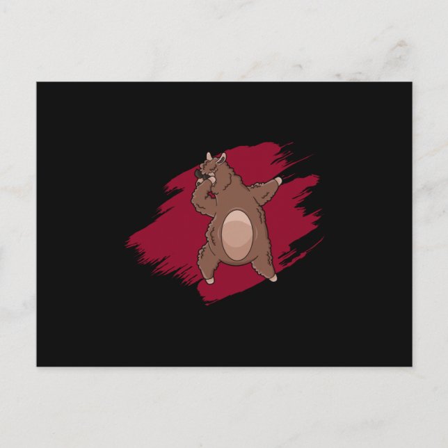 Dabbing Lama Dab Alpaca Funny Kids Gift Idea Coola Vykort (Framsida)