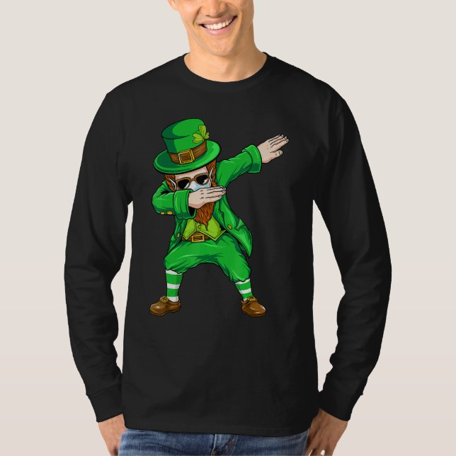 Dabbing Leprechaun Ansikte Mask St patrick's day B T Shirt (Framsida)