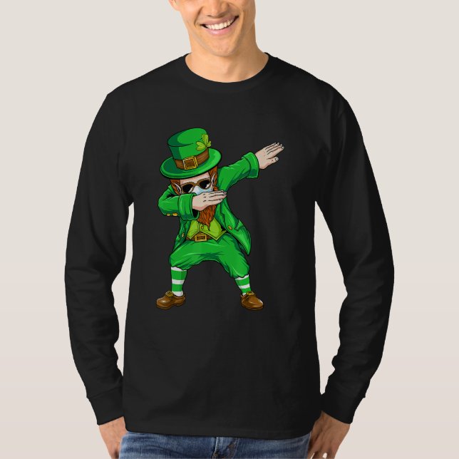 Dabbing Leprechaun Ansikte Mask St patrick's day B T Shirt (Framsida)