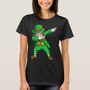 Dabbing Leprechaun Ansiktsmask Saint Patrick's Day T Shirt