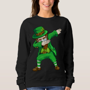 Dabbing Leprechaun Ansiktsmask Saint Patrick's Day T Shirt