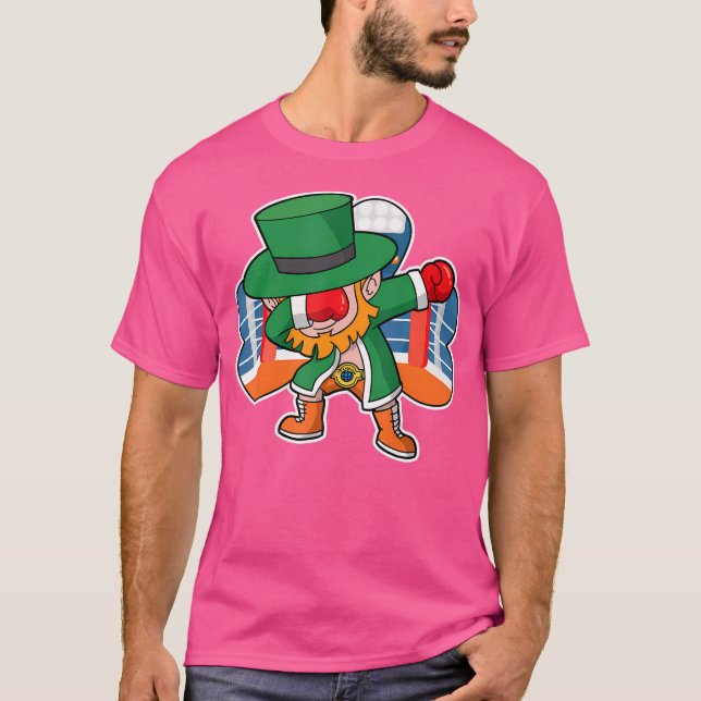 Dabbing Leprechaun Boxing Irish St patricks day Mc T Shirt (Framsida)