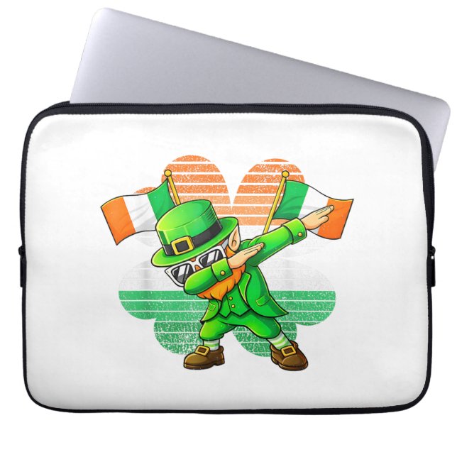 Dabbing Leprechaun för barn pojkar män ungdom  Laptop Fodral (Framsidan)